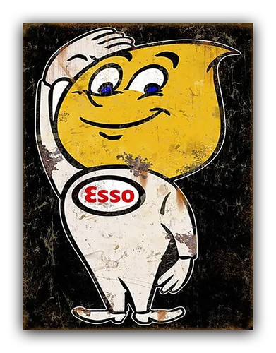 Vintage style esso man metal - vintage,