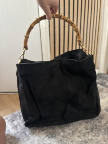Gucci vintage black suede - gucci,