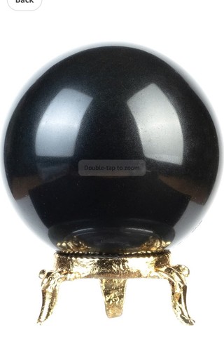 Black tourmaline stone sphere - black,