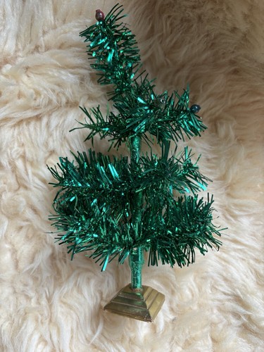 Vintage green tinsel small - vintage,