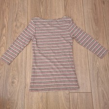 Grey With Stripe Pattern Slash Neck  Top 