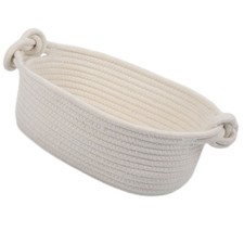  Wicker Storage Box Cotton Rope Laundry Basket Small with Handle Big for Toys