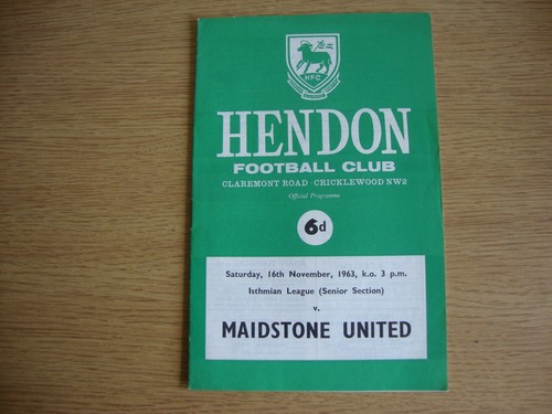 1963 hendon maidstone - 1963/4,