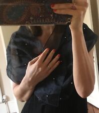 EAST Additions Vintage silk scarf black diamante silk shawl