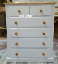HANDMADE AYELSBURY NEXT WHITE+PINE CHEST OF 4+2 DRAWER