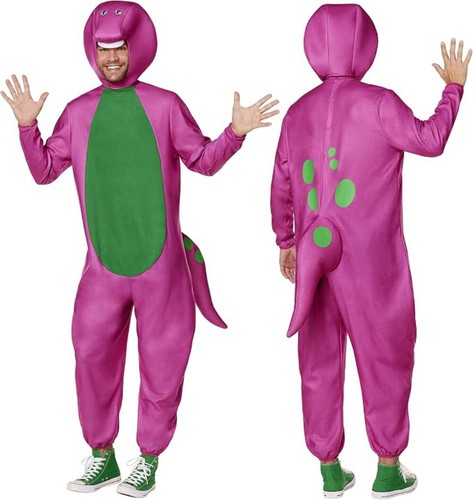Barney adult costume jumpsuit - adult,