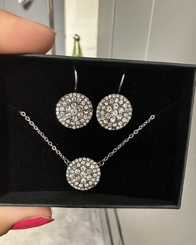 Fossil glitz disc necklace - glitz, and