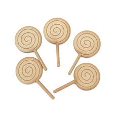 Lollipop Stick Candy MDF Craft Shapes Christmas Deco DIY Wooden Ornaments Blanks