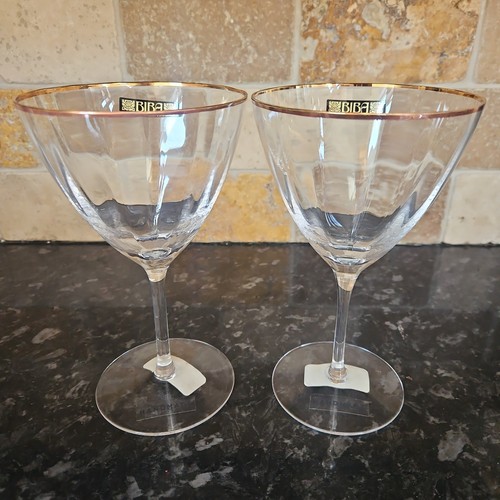 Biba gold rim stemmed - gold,