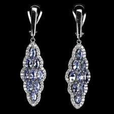 Silver Earrings Tanzanite
