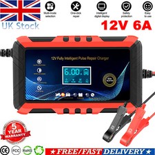 Intelligent 12V 6A Motorcycle Car Battery Charger Automatic Smart Trickle Repair