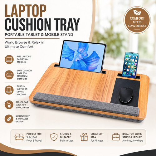 Laptop cushion tray table lap - cushion,
