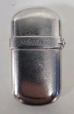 Vintage Yves Saint Laurent Gas Lighter Sapphire Cabochon Silver