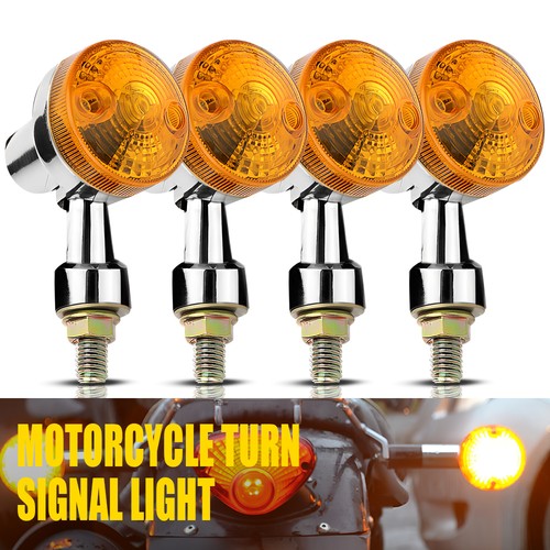 Chrome motorcycle bullet amber - motorcycle,