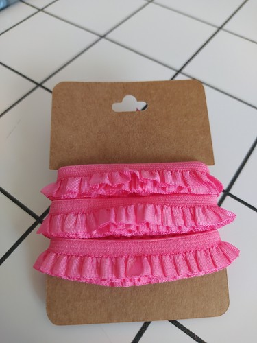 10mm pink pleated stretch - 2m,