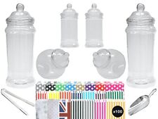 6 Plastic Sweet Jars 100 Bags