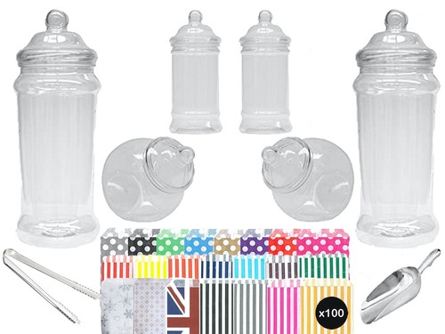 Plastic sweet jars 100 bags - 6,