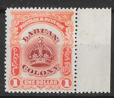 LABUAN SG128b 1902 $1 CLARET &