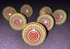 Seven decorative porcelain door knobs, suitable for kitchen cabinets