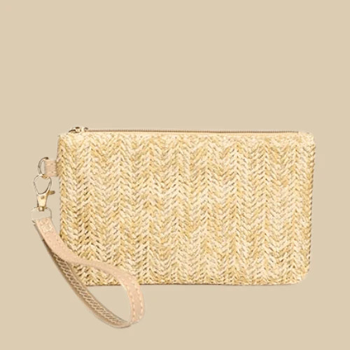 Straw clutch bag - straw, women