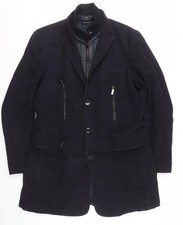 Zara Men's Black XL Military Jacket Coat