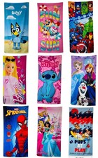 Boys & Girls Childrens Kids  Character Beach Towel bath swim gift Christmas