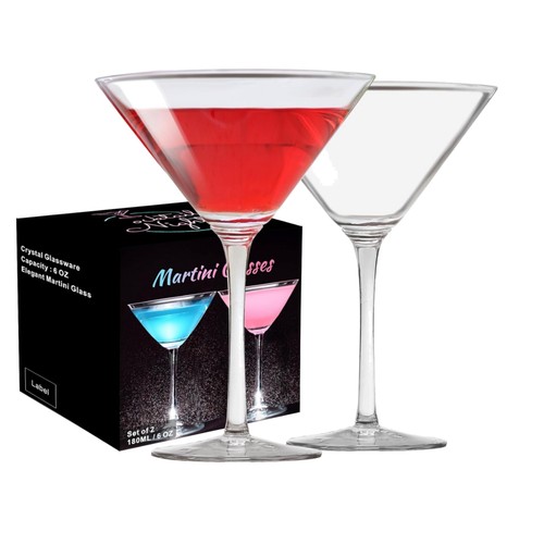 Crystal martini glasses set - glasses,