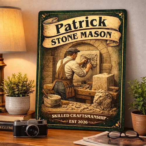 Personalised stonemason metal - personalised,