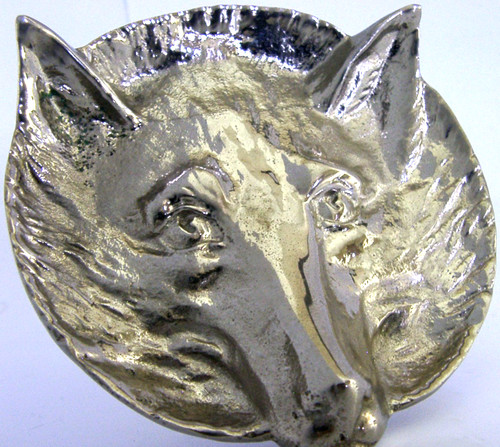 English silver plated fox head - plated,