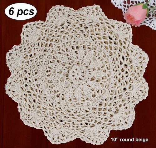 6pcs round crochet lace - 6pcs,