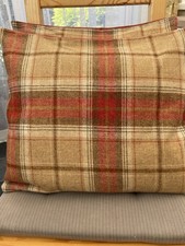 Terracotta Wool Check Cushion Covers Set Of 2