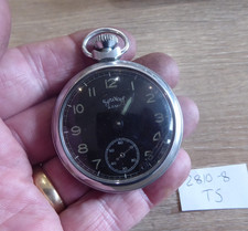VINTAGE SERVICES  ARMY GENTS POCKET WATCH , CHROME FINISH. WORKING