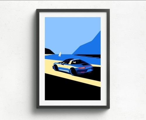 Porsche 911 targa - targa, poster