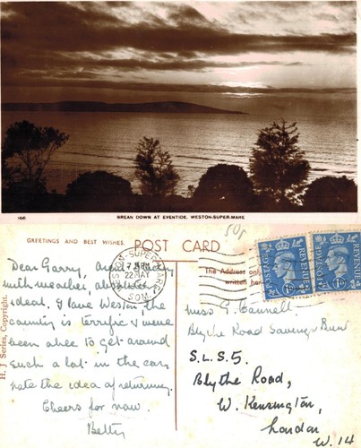 Vintage postcard brean down - vintage,
