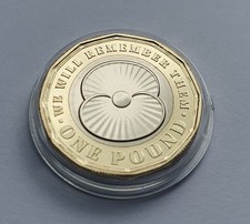 2025 Jersey, The Poppy Remembrance £1 One Pound Brilliant Uncirculated Coin, COA