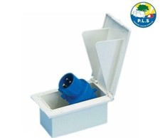 230V Mains Hook Up Inlet Socket Caravan Motorhome VW Camper Flush Fitting White