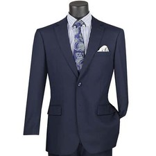 VINCI Men's Navy Blue 2-Button