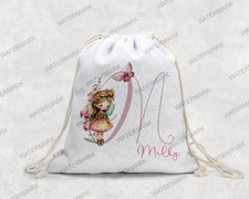 Butterfly Fairy Drawstring bag, Gift for her, Gift for girl, School, PE, Bag