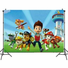 Paw Patrol Chase Skye Party Backdrop Children Birthday Decorations Background