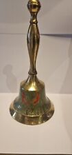Hand Held Bell Brass With Enamel Birds