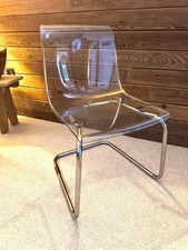 IKEA Tobias Clear Perspex Chairs Transparent - Chrome Plated.