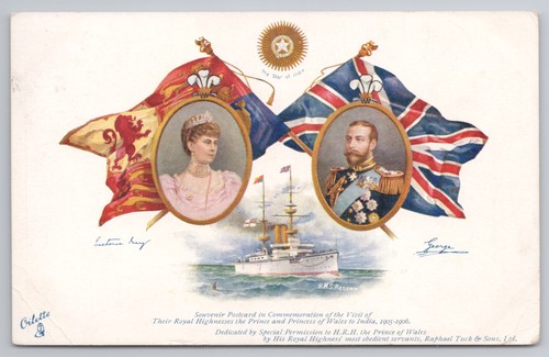 Postcard antique hms india - postcard,
