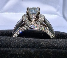Tolkowsky Ideal Cut .71 CT Diamond 14 Kt White Gold Engagement Ring Size 5
