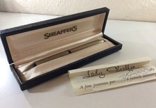 Lady Sheaffer Fountain Pen Vintage Paisley Gold on Black Skripset IV Boxed 1958