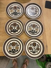 6 x Vintage Denby Langley Mayflower Lunch Middle Medium Size Plates 8” Diameter