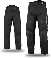 Motorbike Motorcycle Waterproof Windproof Textile Trousers Pants CE Armours BLCK