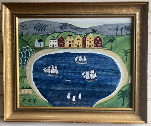 Vintage oil painting ives - oil, st