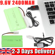 2400mAh 9.6V Ni-MH Battery with USB Charging Cable For RC Car Truck Boat Models