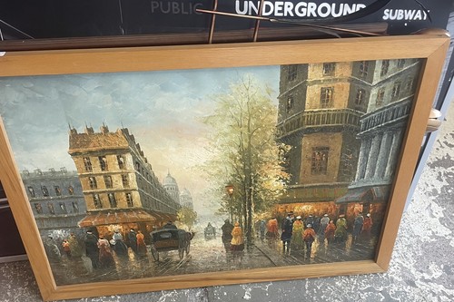 Sunset paris oil painting - paris,