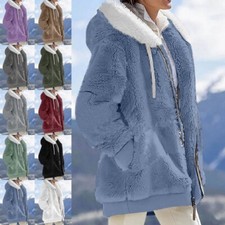 Women Fuzzy Fleece Jacket Long